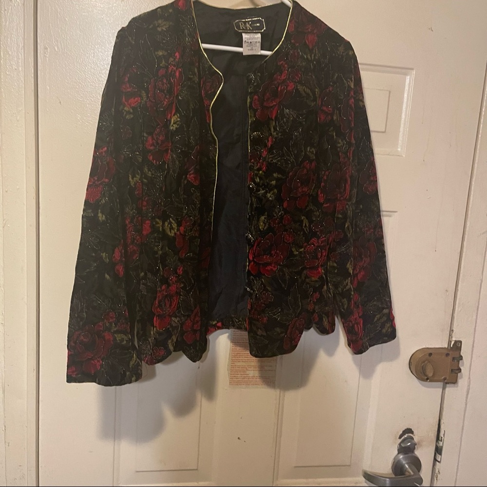 Vintage R&K Evenings Velvet Flowered Jacket